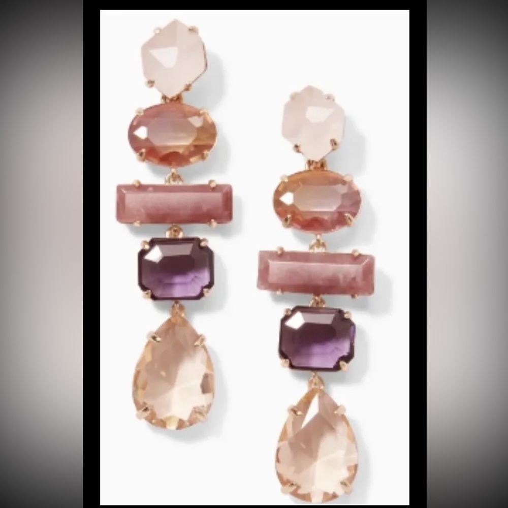 HUGE SALE! STUNNING STELLA & DOT GEM LINEAR EARRINGS RETAIL $64
